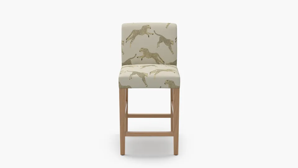 Signature Dining Counter Stool, Desert Cheetah, Natural Square Tapered Leg
