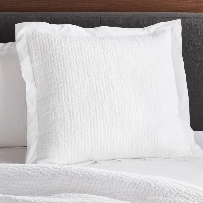 Celeste White Organic Cotton Euro Sham