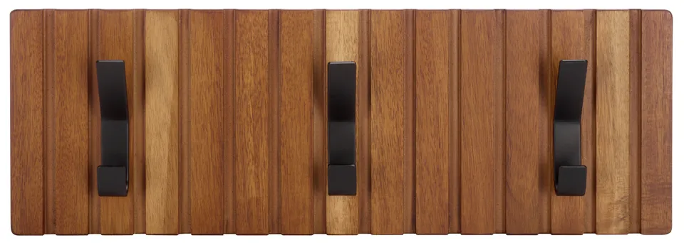 Fraizer 3 Hook Wall Mounted Coat Rack - Natural Acacia / Black