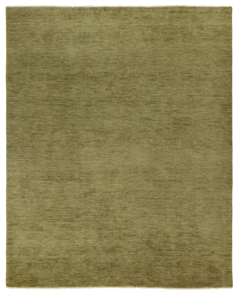 Origin Handknotted Solid Green Area Rug (8'6"X11'6")
