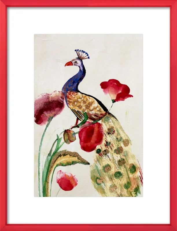 blue gold peacock by Ruti Shaashua for Artfully Walls