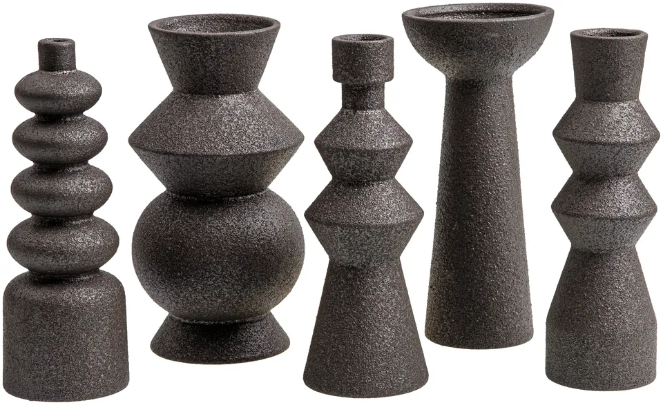 Konark KNK-001 10"H x 4"W x 4"D,  10"H x 3"W x 3"D,  10"H x 3"W x 3"D,  10"H x 5"W x 5"D,  10"H x 3"W x 3"D Vase