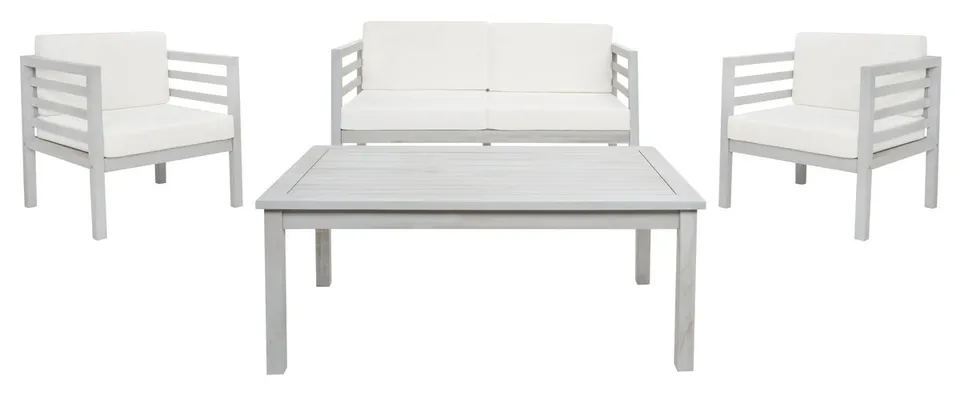 Kinnell 4 Piece Outdoor Living Set - Gray/Beige