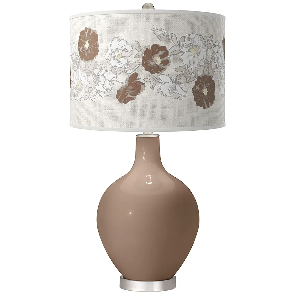 Mocha Rose Bouquet Ovo Table Lamp