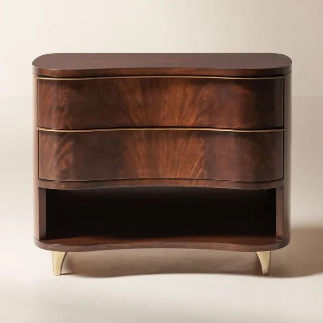 Egan 28" Mahogany Wood 2-Drawer Nightstand