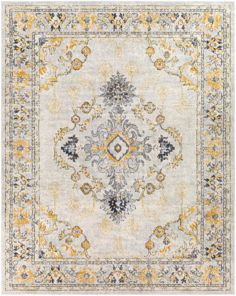 Floransa Beige Indoor 7'10" x 10' Machine Woven Rug