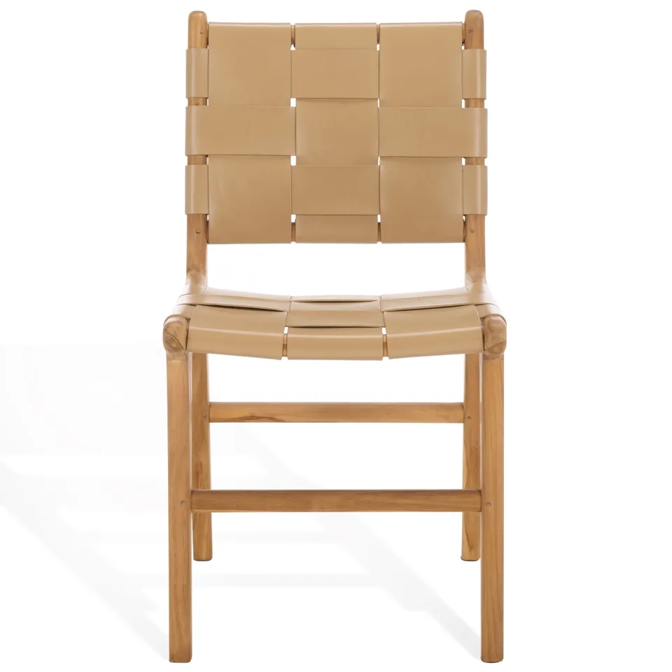Cassaphina Woven Leather Chair - Tan/Natural
