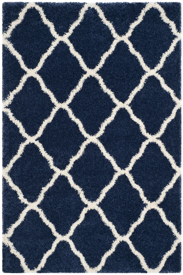 Arlo Home Woven Area Rug, SGH283C, Navy/Ivory,  6' X 9'