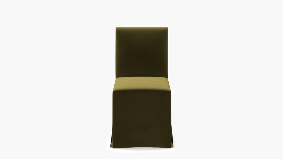 Slipcovered Signature Dining Chair, Sage Performance Velvet
