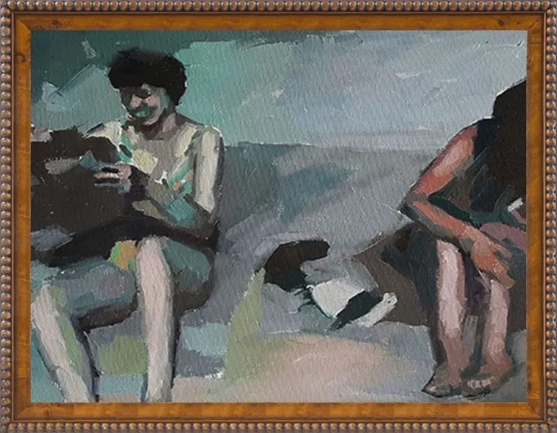 Girls at the beach by Mary Sinner for Artfully Walls