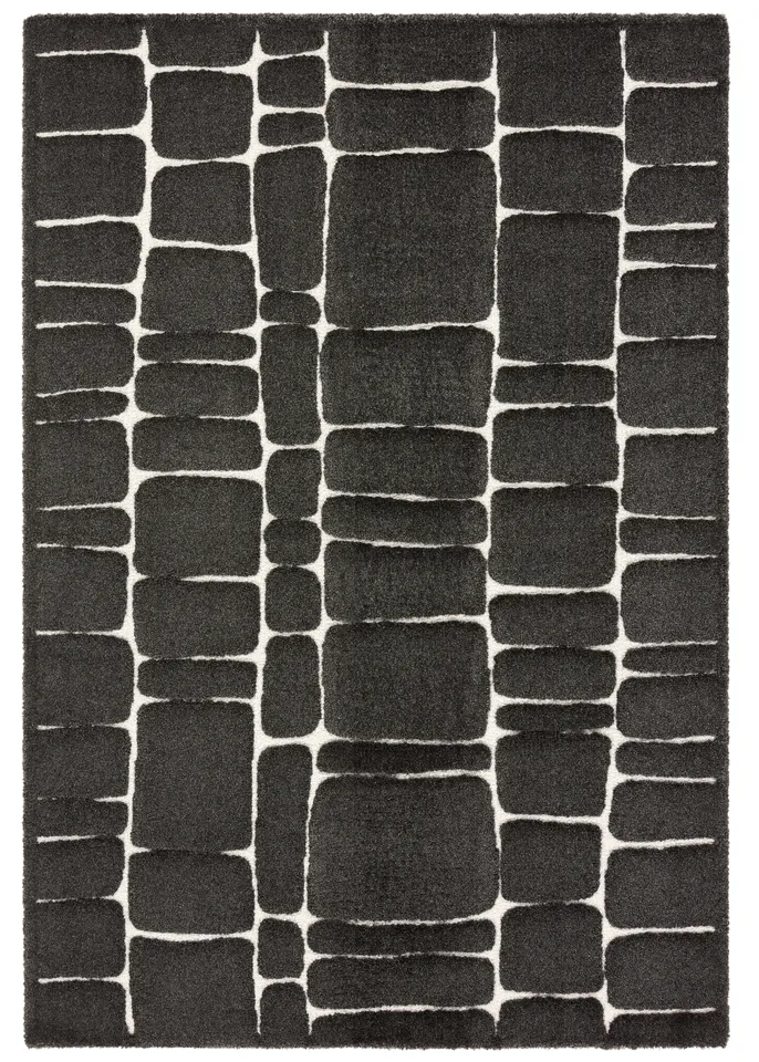 Arthes Powerloomed Geometric Black Area Rug (8'6"x11'10")