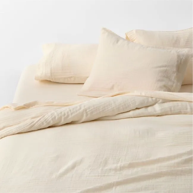 Organic Cotton Gauze Undyed King Duvet Cover