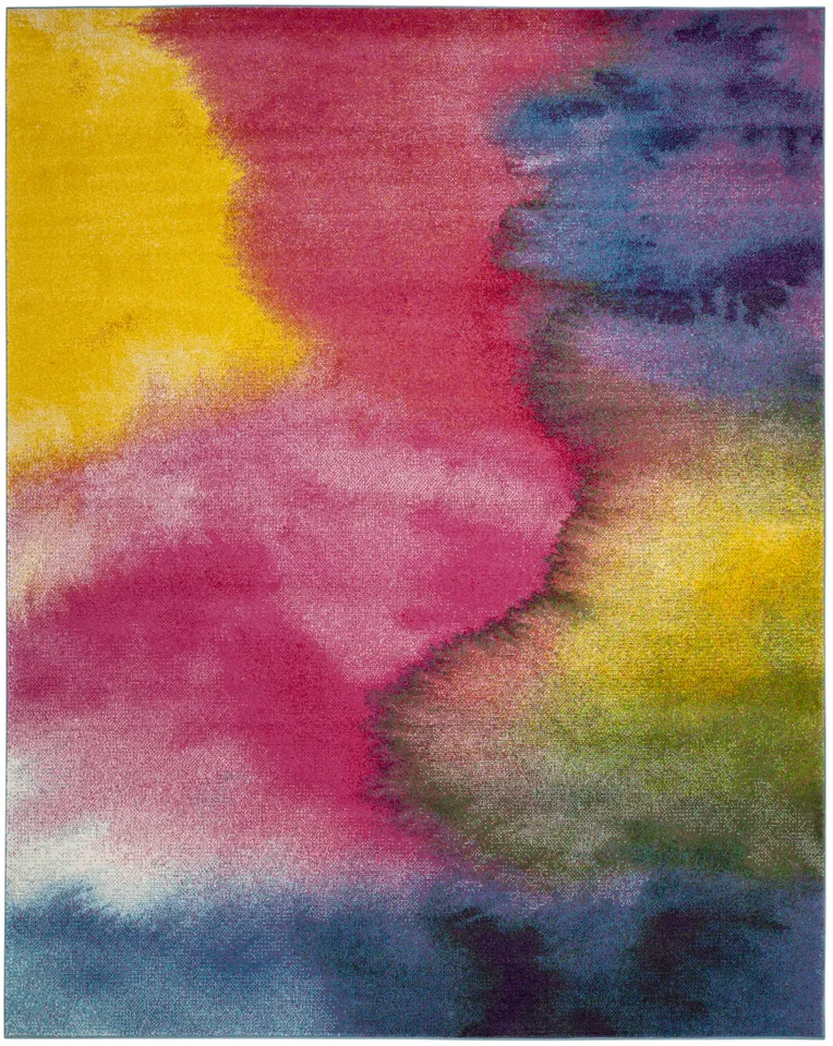 Arlo Home Woven Area Rug, WTC621C, Green/Fuchsia,  8' X 10'