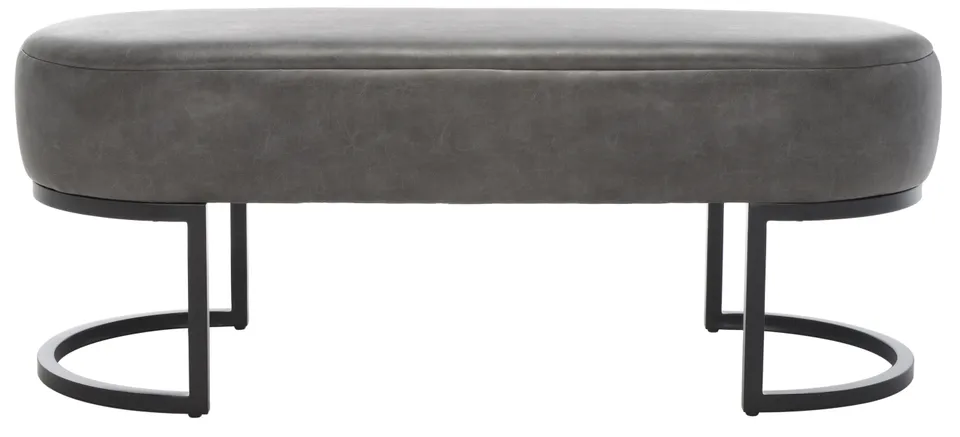 Bellezza Oval Bench - Gray / Black