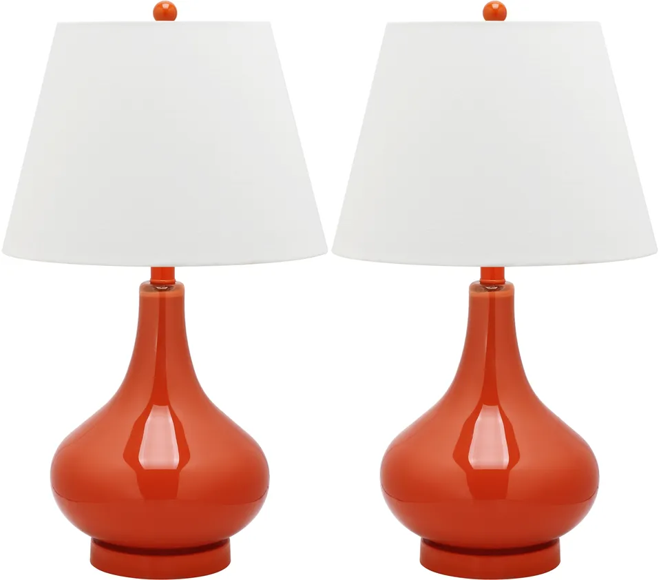 Amy Gourd 26" Table Lamp, Set Of 2 - Orange