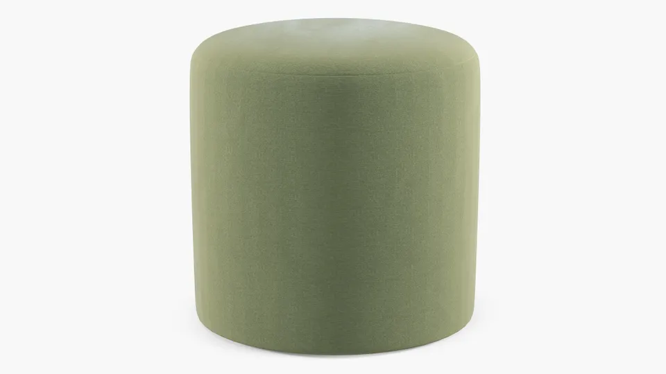 Drum Ottoman, Vert Classic Velvet