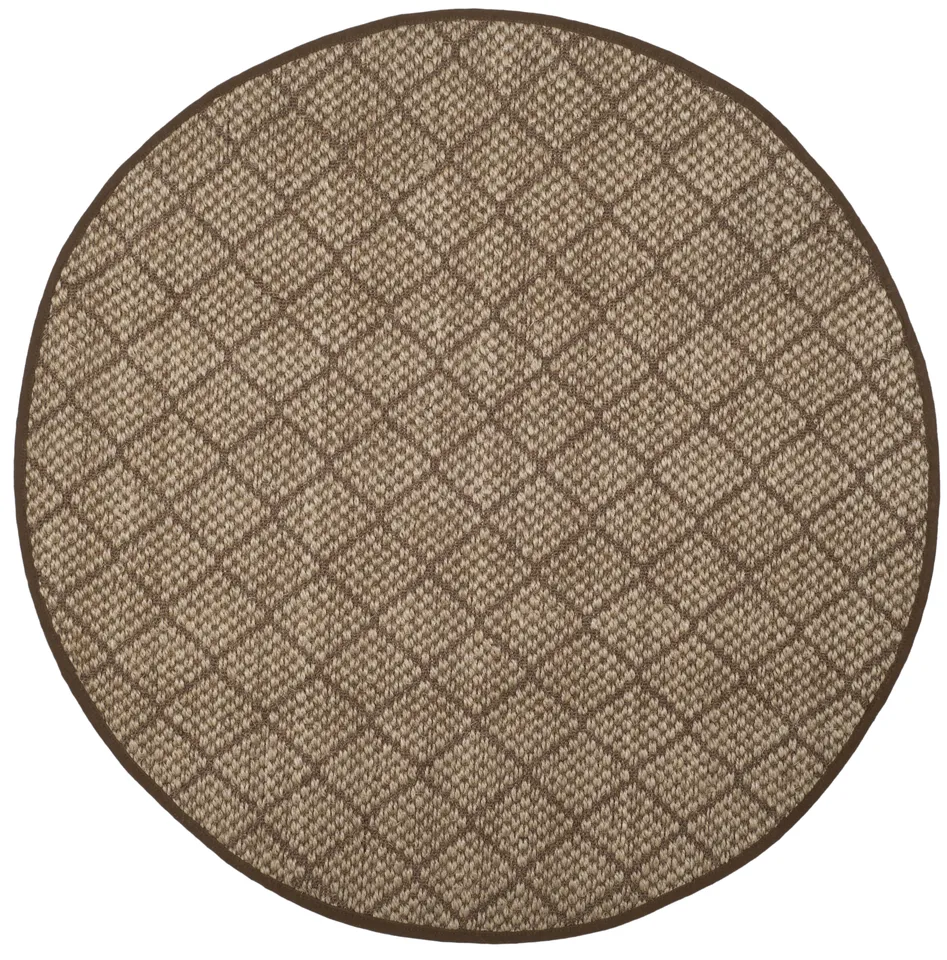 Arlo Home Woven Area Rug, NF155A, Natural/Brown,  6' X 6' Round
