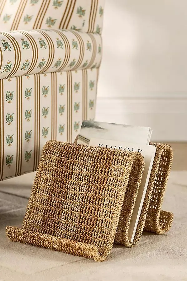 Lisette Seagrass Wavy Stripe Magazine Holder