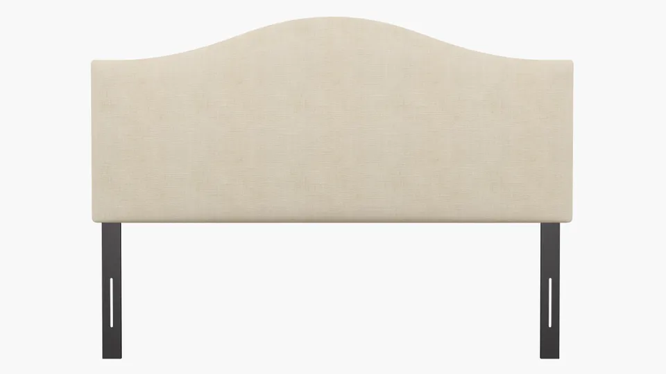 Camelback Headboard, Talc Everyday Linen, Queen
