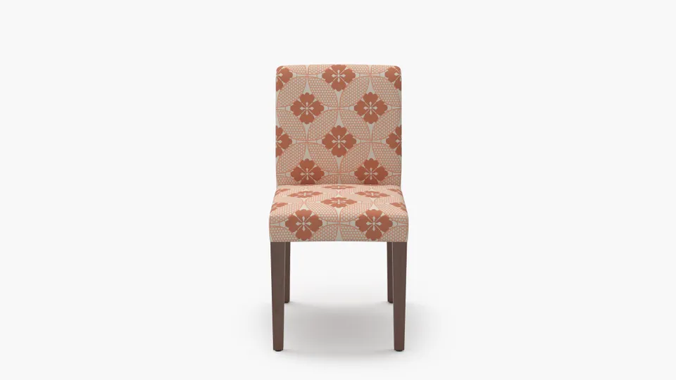 Signature Dining Chair, Coral Solaire, Walnut Square Tapered Leg