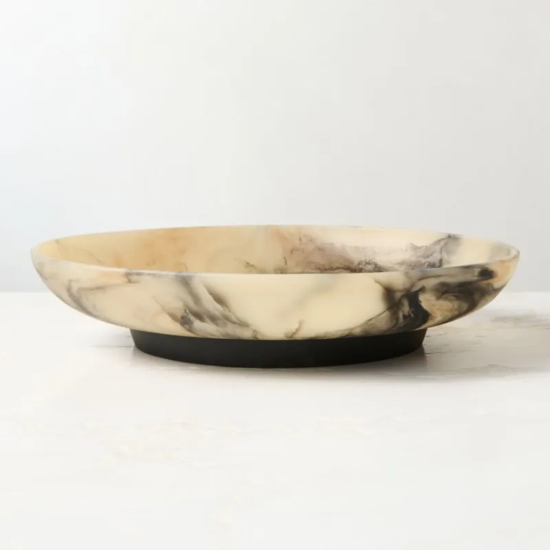 Faux Horn Resin Decorative Bowl Large