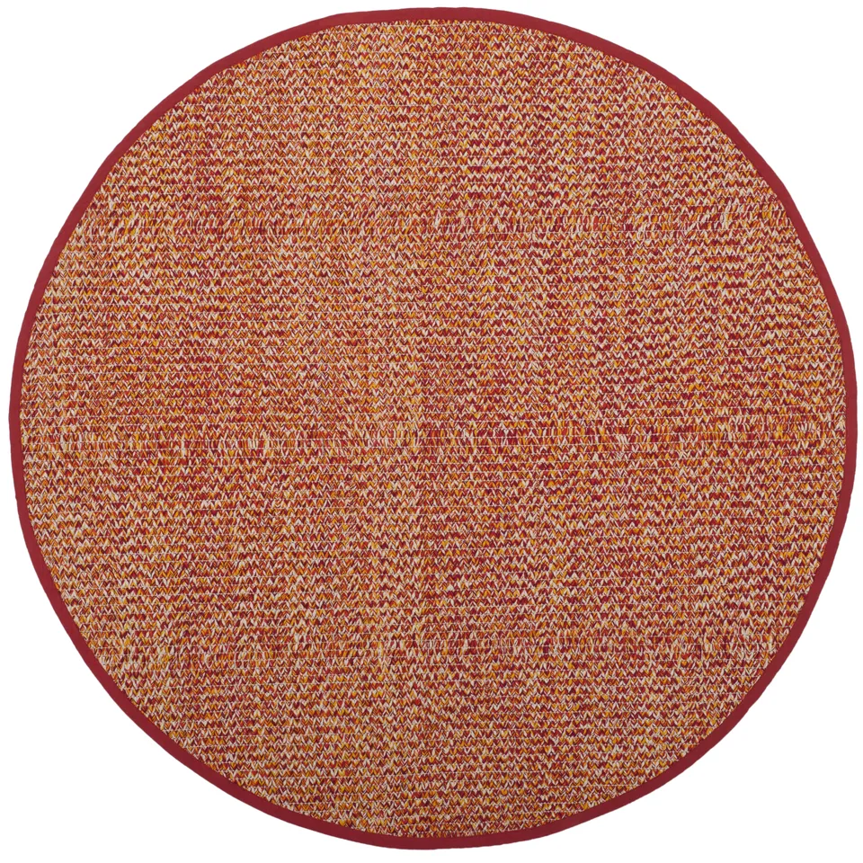 Arlo Home Hand Woven Area Rug, MTK602D, Orange/Multi,  6' X 6' Round