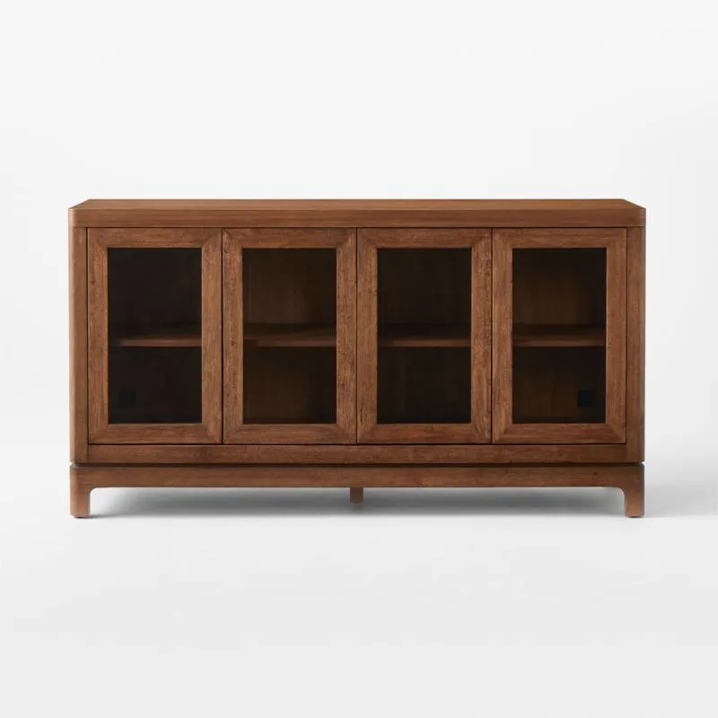Truman 64" Acacia Wood and Glass Door Credenza