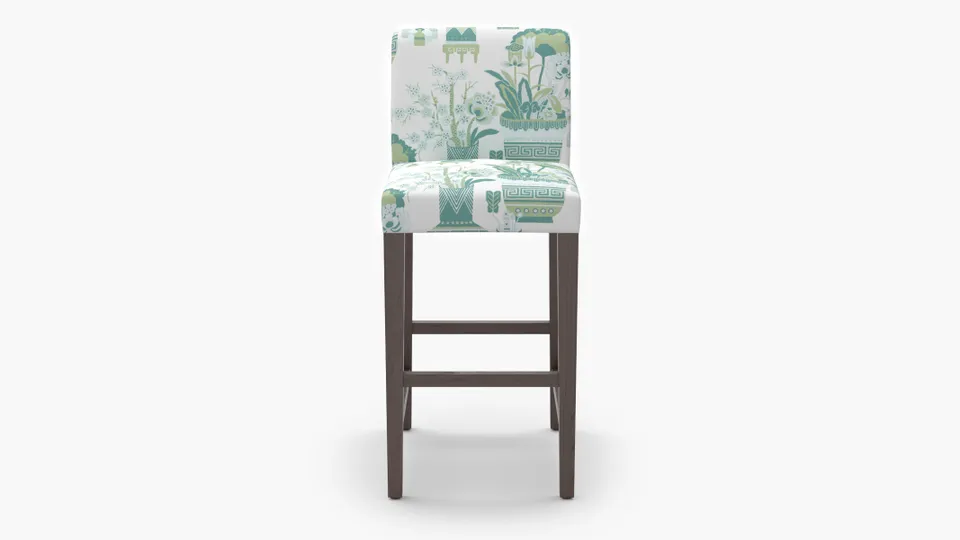 Signature Dining Bar Stool, Pistachio Kan-Shie, Espresso Square Tapered Leg