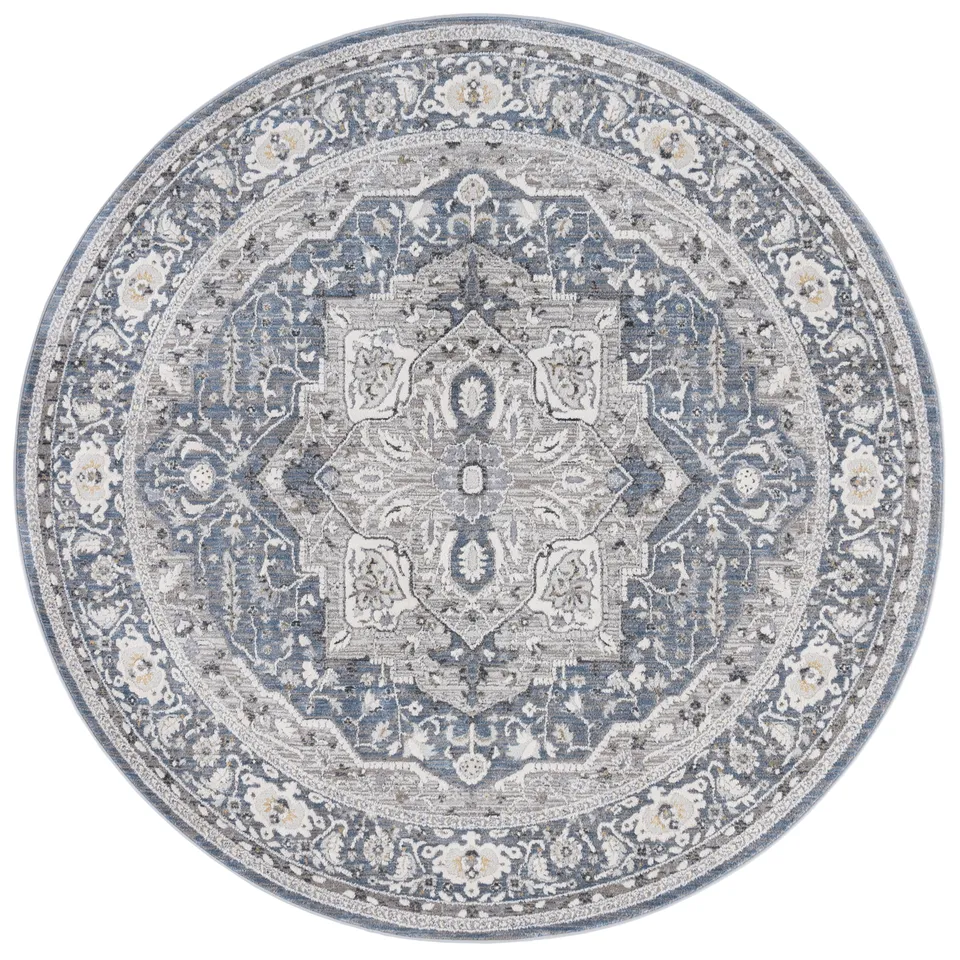 Lauren Ralph Lauren Collection Clover Rug, Blue/Light Grey, 6'7" Round