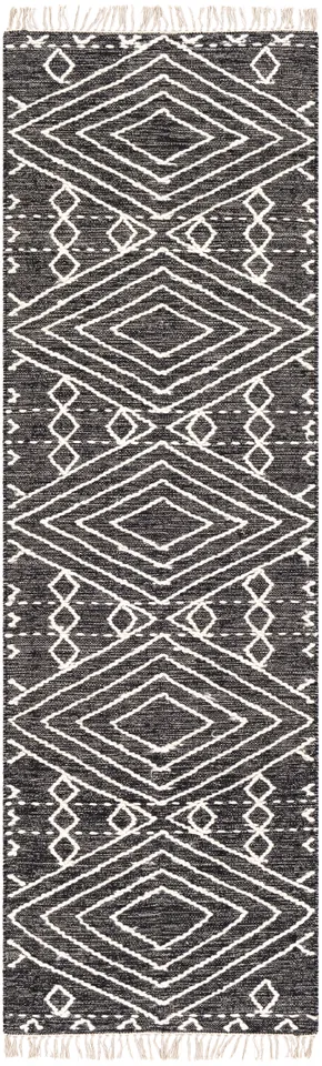 Bedouin Black Indoor 2'6" x 8' Handmade Rug