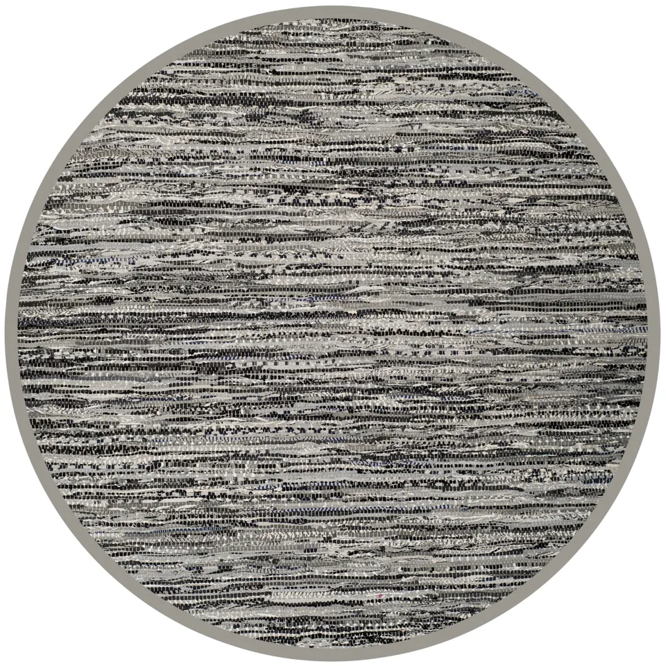 Arlo Home Hand Woven Area Rug, RAR128A, Grey,  6' X 6' Round