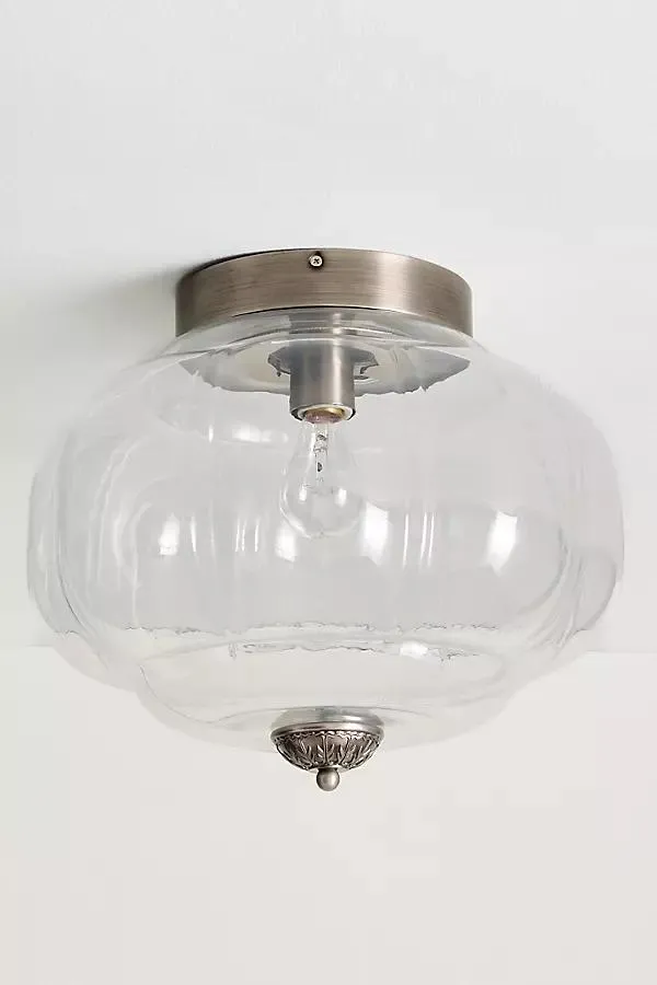 The Eloise Scallop Milk Glass Flush Mount Ceiling Light