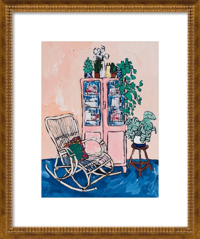 Rocking Chair In Pink Interior by Lara Lee Meintjes for Artfully Walls