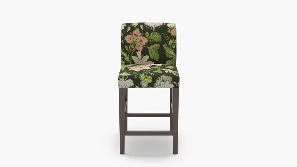 Signature Dining Counter Stool, Coral Onyx Rossetta, Espresso Square Tapered Leg