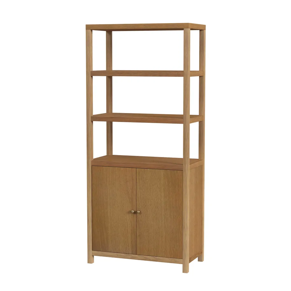 Nora Light Natural Etagere Bookcase