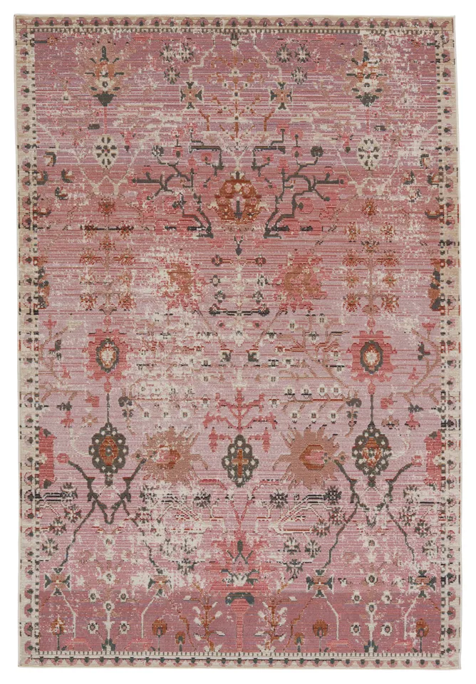 Vibe by Elva Indoor Oriental Pink Area Rug (5'X7'3")