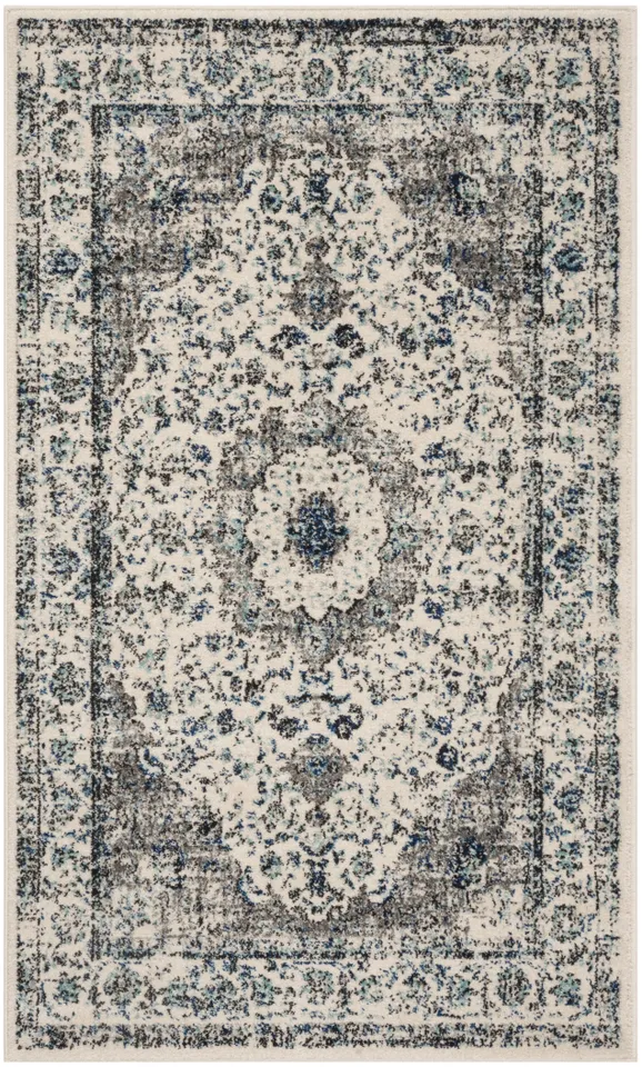 Arlo Home Woven Area Rug, EVK220D, Grey/Ivory,  3' X 5'