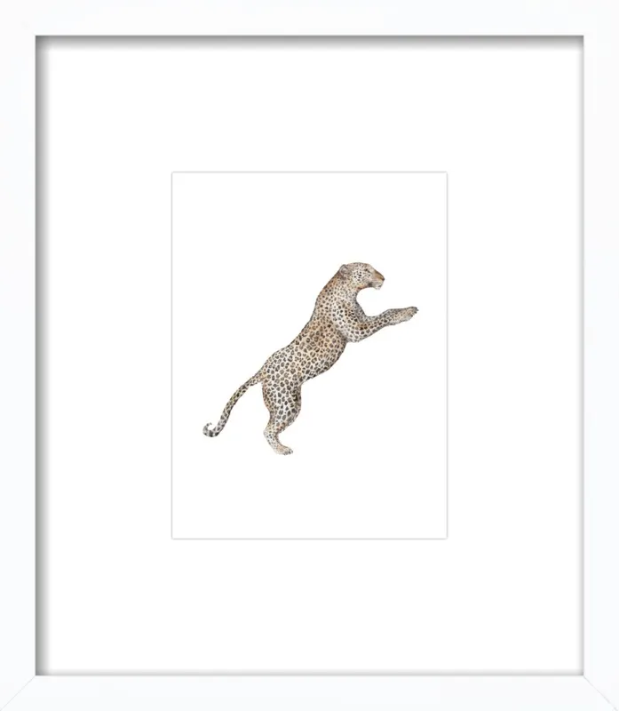 Leaping Leopard Watercolor by Lauren Rogoff for Artfully Walls