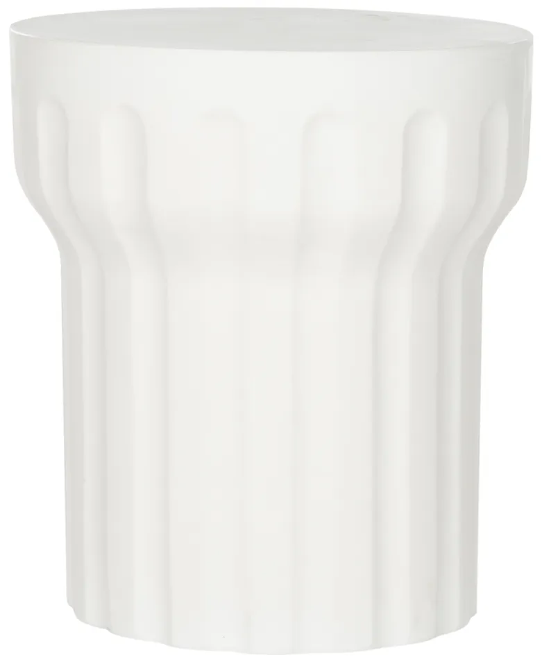 Vesta In/Outdoor Round Concrete 15.7" Accent Stool - Ivory