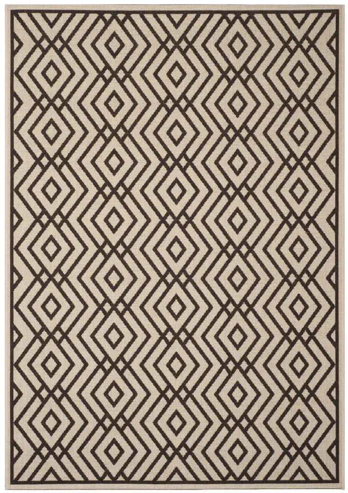 Arlo Home Indoor/Outdoor Woven Area Rug, LND126B, Natural/Brown,  5' 1" X 7' 6"