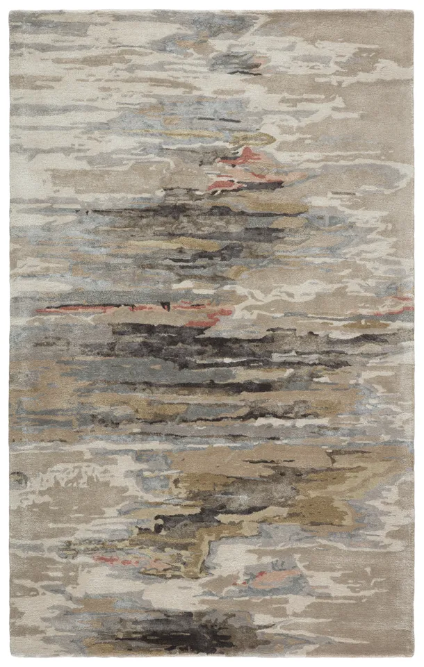 Ryenn Handmade Abstract Taupe/ Blush Area Rug (5'X8')