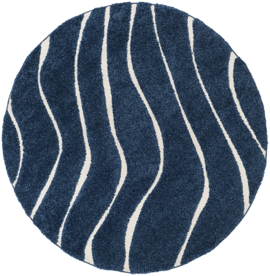 Arlo Home Woven Area Rug, SG472-6511, Dark Blue/Cream,  6' 7" X 6' 7" Round