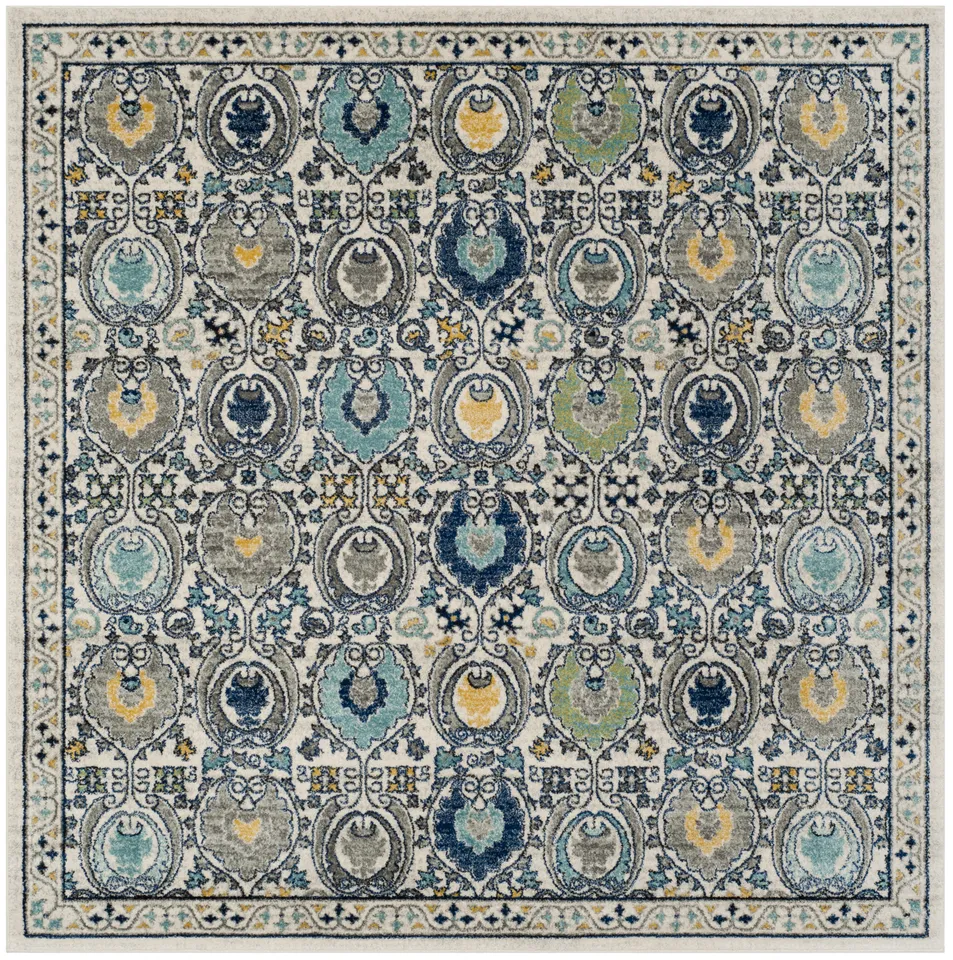 Arlo Home Woven Area Rug, EVK251D, Ivory/Grey,  6' 7" X 6' 7" Square