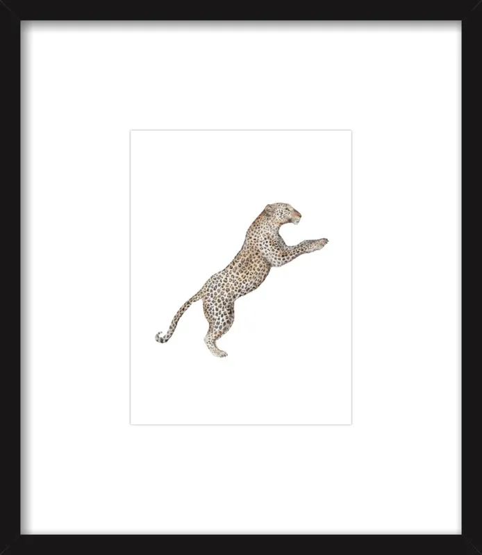 Leaping Leopard Watercolor by Lauren Rogoff for Artfully Walls