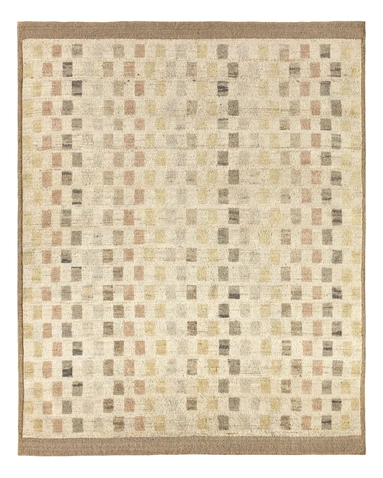 Ituri KAZ05 Handknot Geometric Tan/Brown Runner (3'X10')