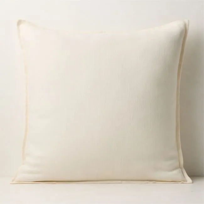 Callas Warm White Linen Throw Pillow Cover 23"x23"
