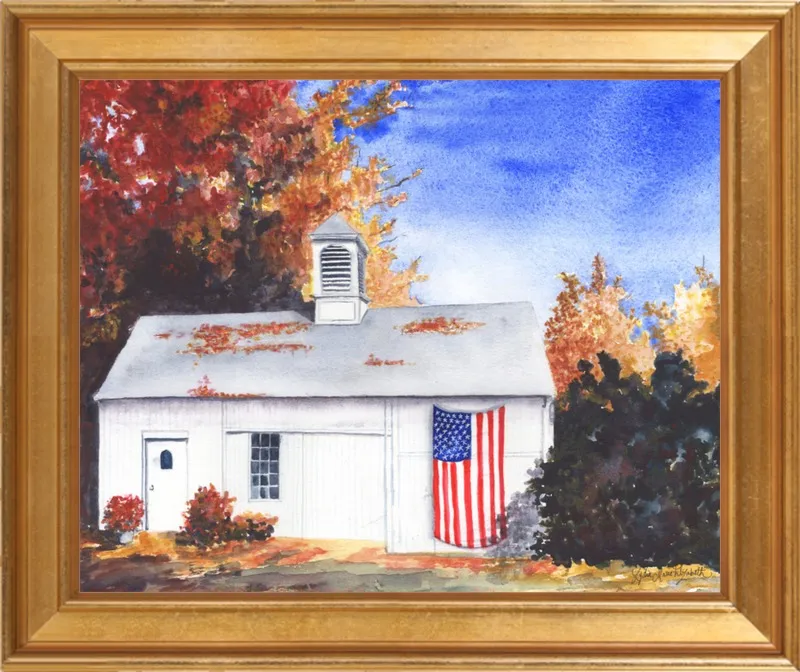The Ross Barn in Fall by Lydia Marie Elizabeth for Artfully Walls