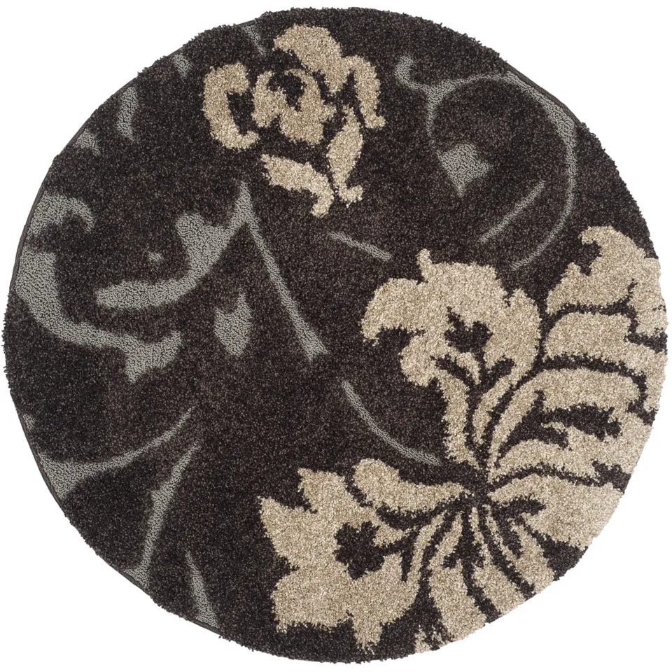 Arlo Home Woven Area Rug, SG458-2879, Dark Brown/Smoke,  4' X 4' Round