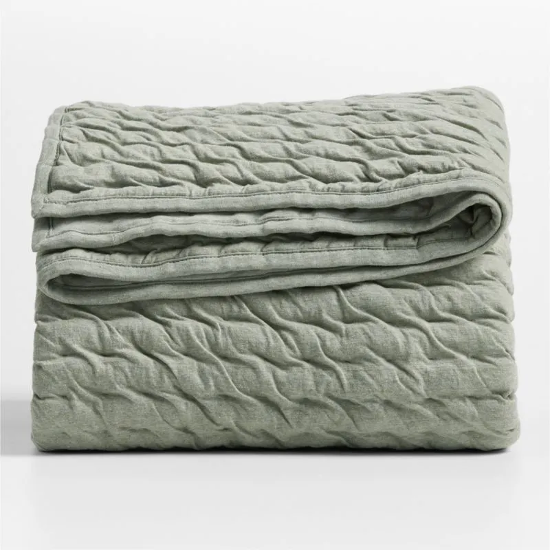 Comfy Tee Verte Green Matelasse Jersey Kids Full/Queen Quilt
