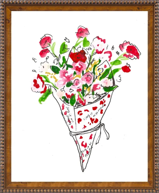 Bodega Flowers in Pink and Red by Larsen McDowell for Artfully Walls